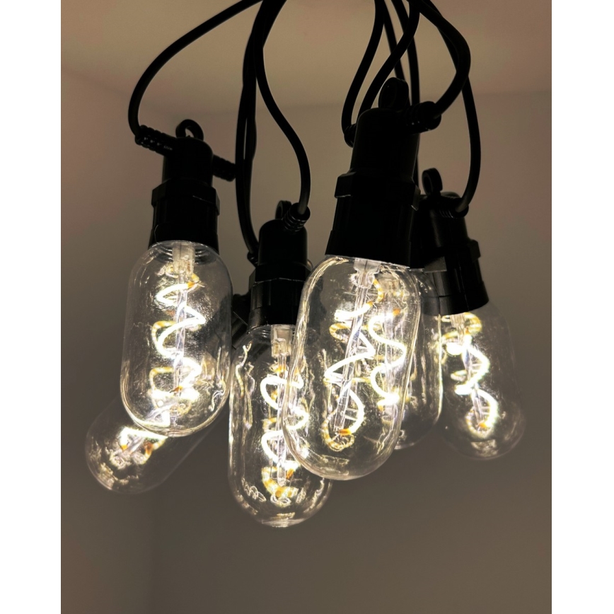 Zewnętrzny dekoracyjny łańcuch świetlny LED 6xLED/0,6W/230V 4,5 m IP44 czarny