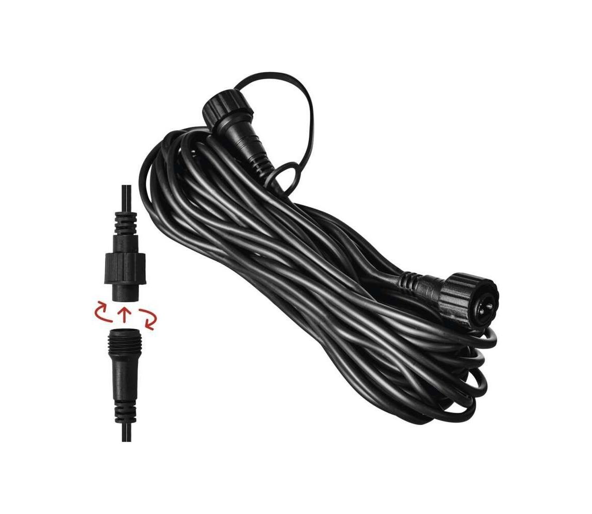 Zewnętrzny kabel przedłużający do łączenia łańcuchów, 10 m, IP44, czarny