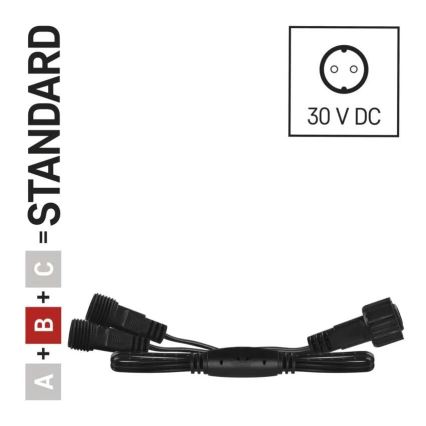 Zewnętrzny kabel rozgałęziający do łączonych łańcuchów świetlnych, 0,5 m, IP44