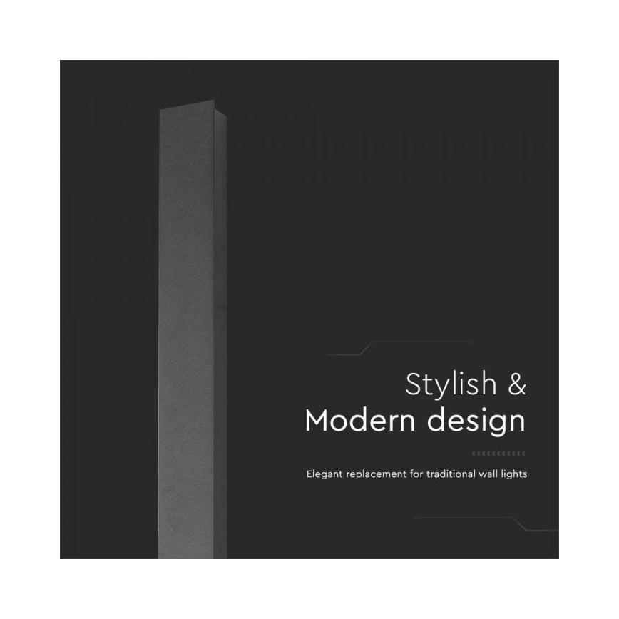 Zewnętrzny kinkiet LED/10W/230V 3000K IP65 51 cm czarny