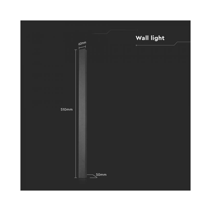 Zewnętrzny kinkiet LED/10W/230V 4000K IP65 51 cm antracyt