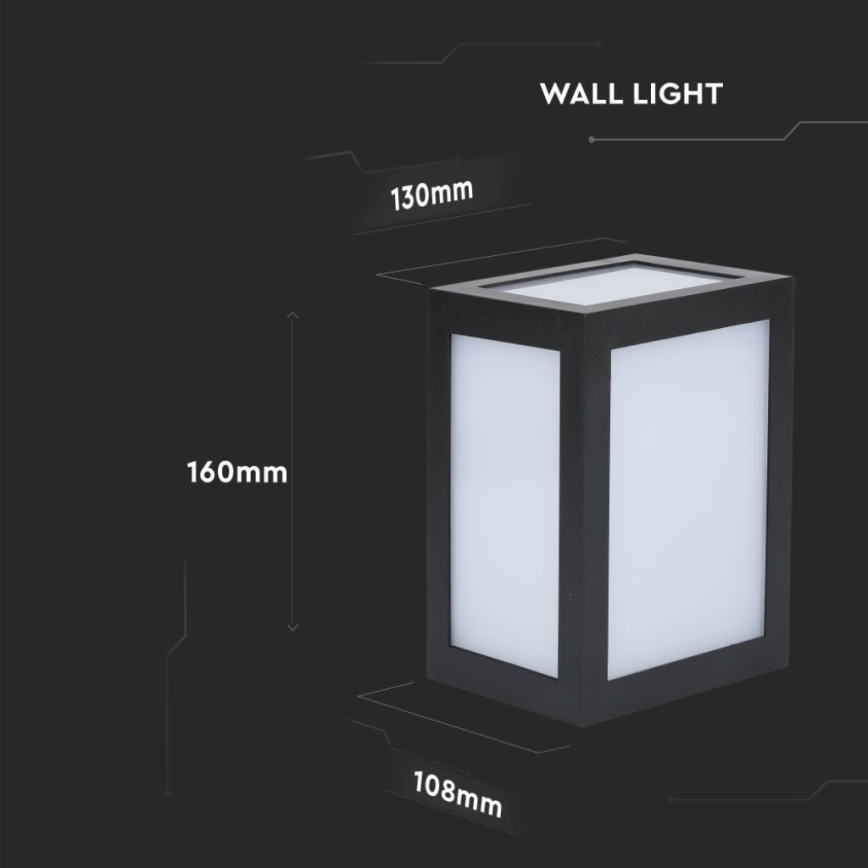 Zewnętrzny kinkiet LED/12W/230V 4000K IP65 czarny