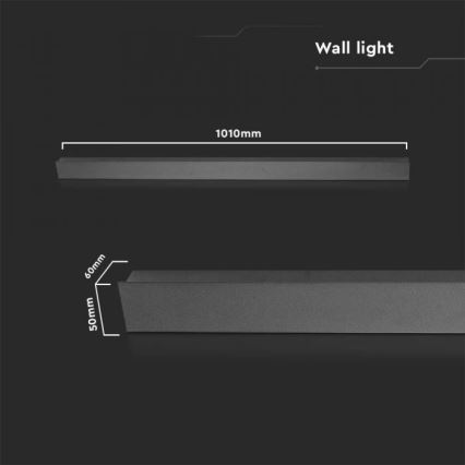 Zewnętrzny kinkiet LED 16W/230V 3000K IP65, 101 cm, antracyt
