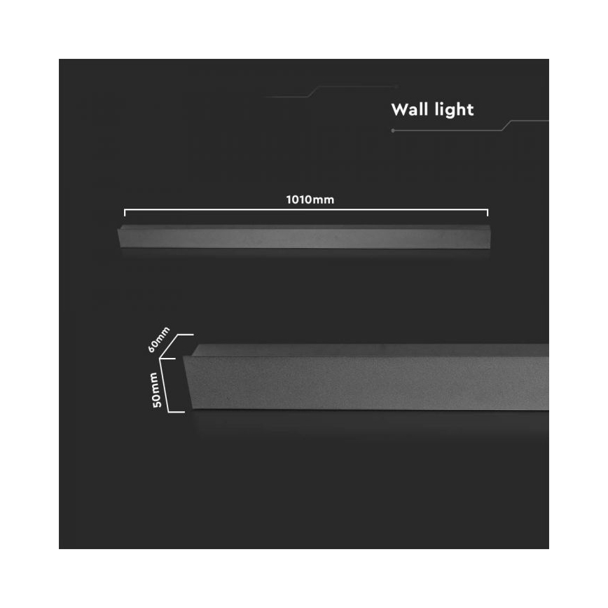 Zewnętrzny kinkiet LED 16W/230V 3000K IP65, 101 cm, antracyt