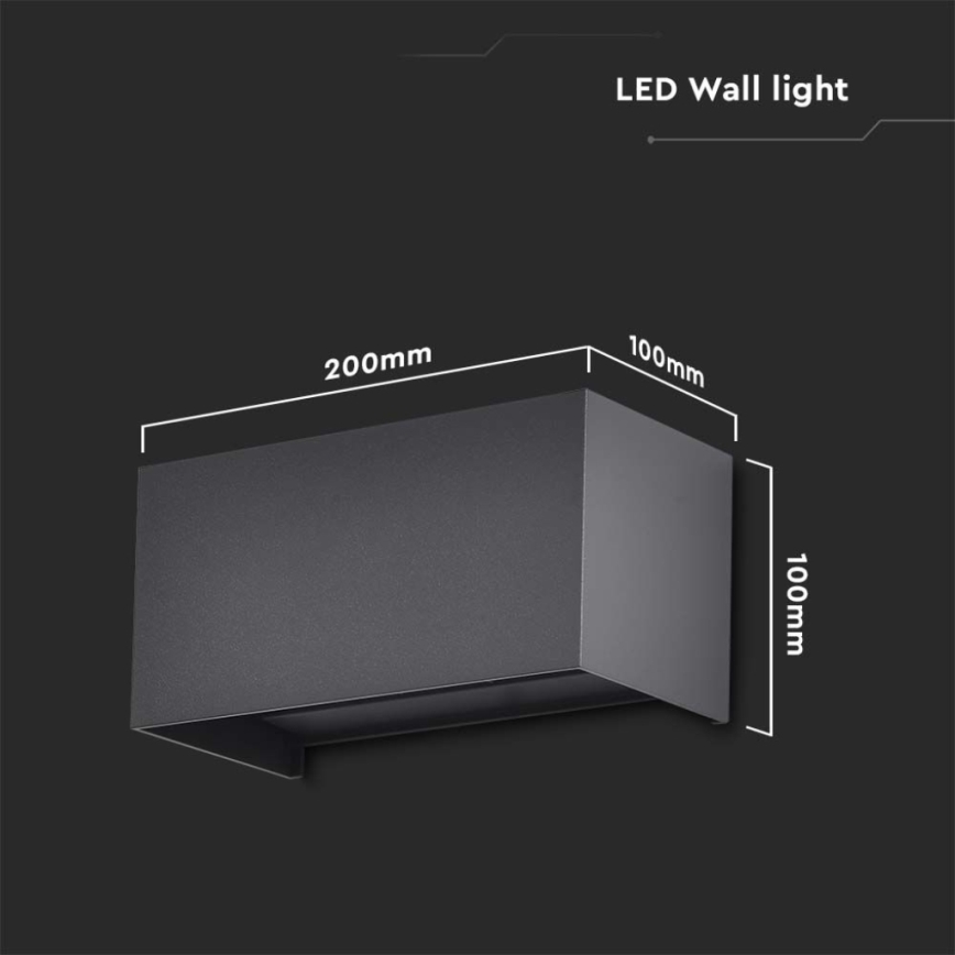 Zewnętrzny kinkiet LED/24W/230V 4000K IP65 czarny