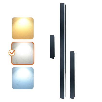 Zewnętrzny kinkiet LED MIRANA LED/12W/230V 4000K IP44 60 cm czarny