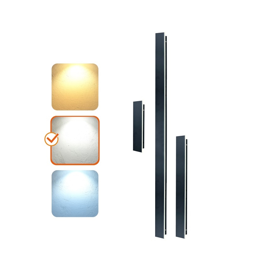 Zewnętrzny kinkiet LED MIRANA LED/12W/230V 4000K IP44 60 cm czarny