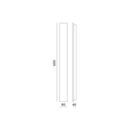Zewnętrzny kinkiet LED MIRANA LED/12W/230V 4000K IP44 60 cm czarny