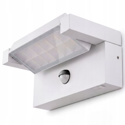 Zewnętrzna oprawa ścienna LED z czujnikiem ruchu i zmierzchu LED/25W/230V 3000/4000/6500K IP54 biała