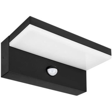 Zewnętrzny kinkiet LED z czujnikiem HESTIO, 9W/230V, 4000K, IP44 — czarny