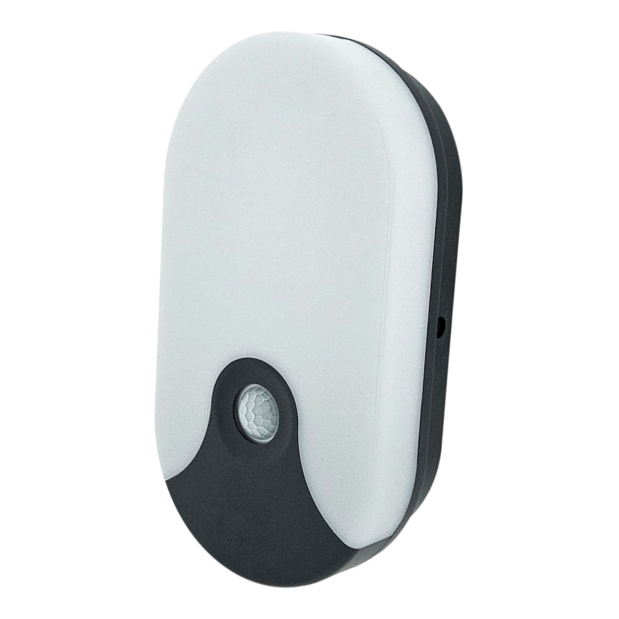 Zewnętrzny kinkiet LED z czujnikiem ruchu, 18W, 230V, IP44, antracyt