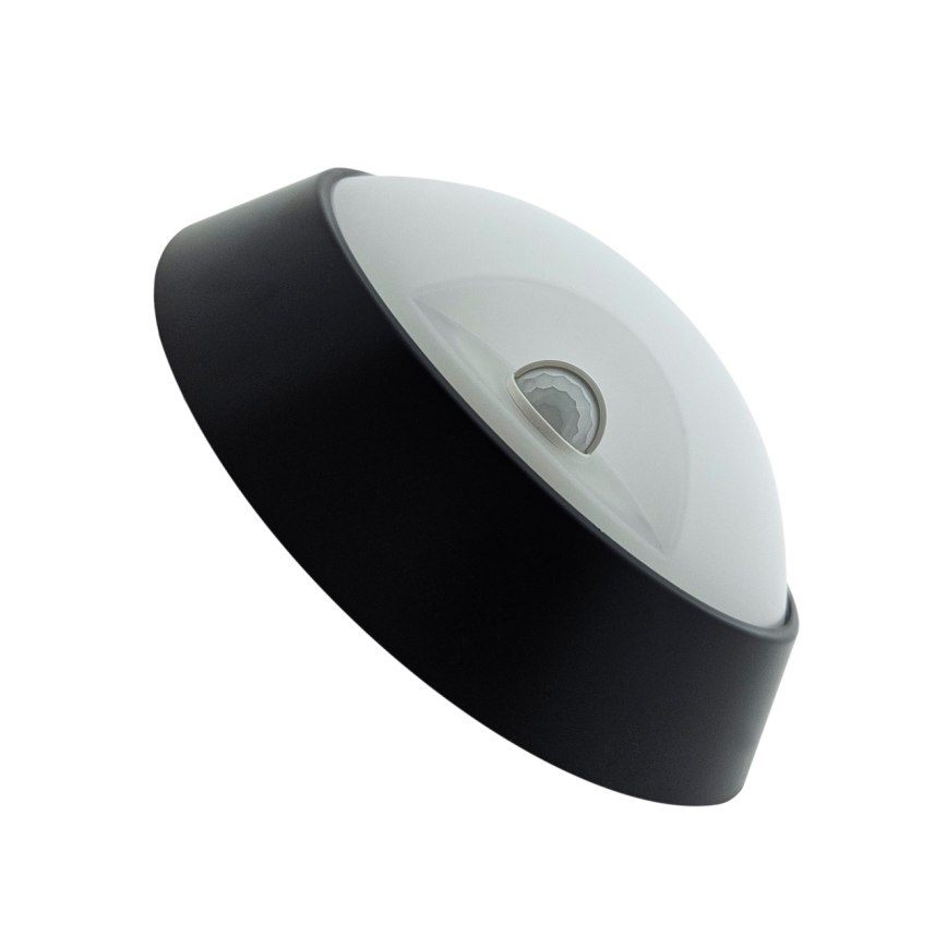 Ściemnialna zewnętrzna oprawa ścienna LED z czujnikiem ruchu, 15/18/20W, 230V, 3000K/4000K/6500K, IP65, czarna/biała