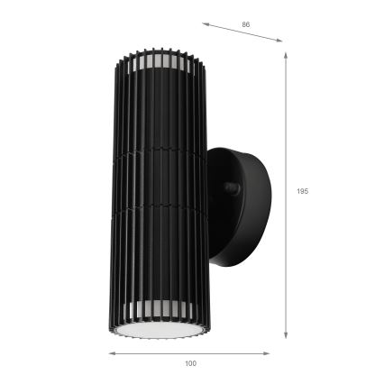 Zewnętrzny kinkiet punktowy LANTHEA 2xGU10/11W/230V IP44 czarny