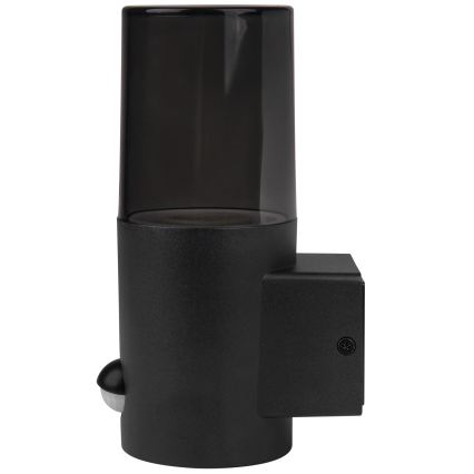 Kinkiet zewnętrzny z czujnikiem ruchu i zmierzchu 1xE27/40W/230V IP44 czarny/dymny