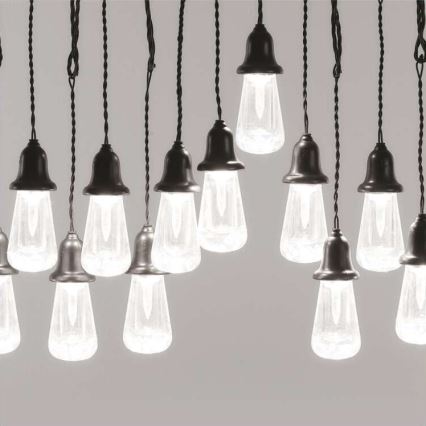 Zewnętrzny łańcuch dekoracyjny 16 diod LED 8,6 m IP44 zimna biel