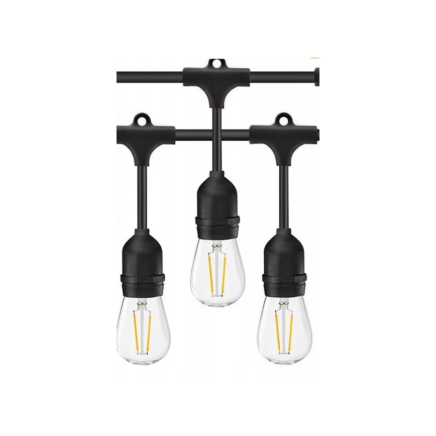 Zewnętrzny łańcuch dekoracyjny LED 10xE27/1W/230V 10 m IP65 czarny