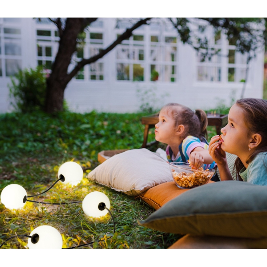 Zewnętrzny łańcuch dekoracyjny LED 10xLED/0,8W/230V IP67 2500K 7,7 m