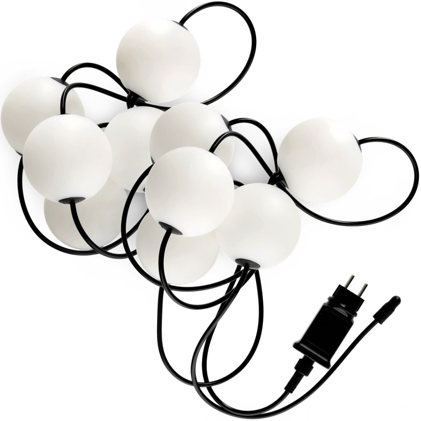 Zewnętrzny łańcuch dekoracyjny LED 10xLED/0,8W/230V IP67 2500K 7,7 m