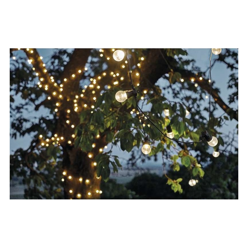 Zewnętrzny łańcuch dekoracyjny LED, 10xLED/10m, IP44, przezroczysty