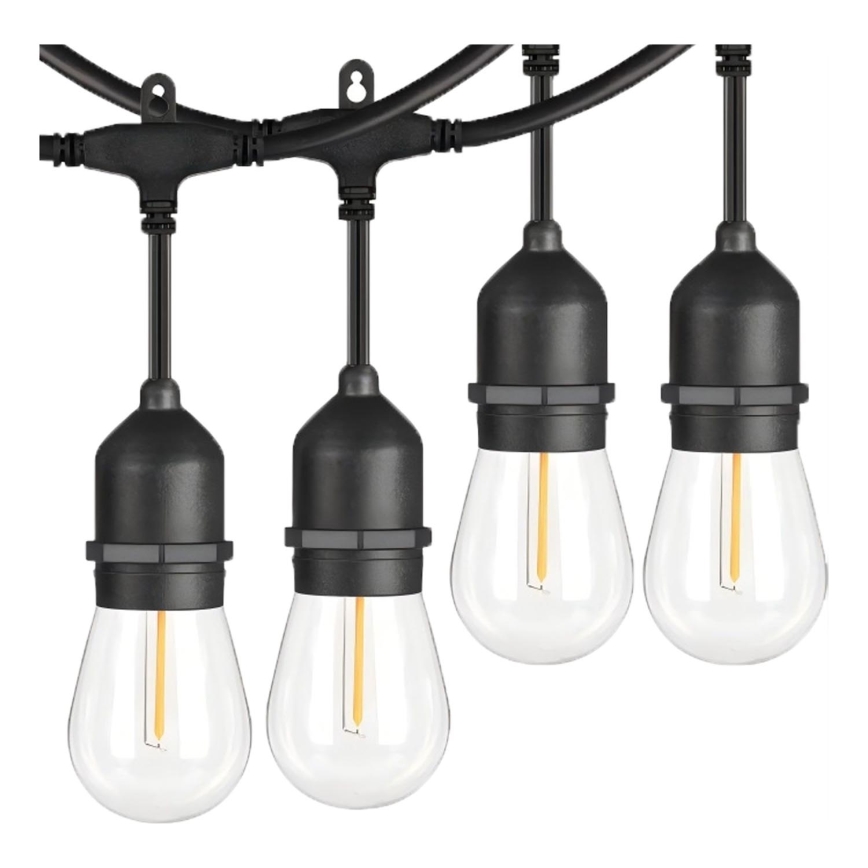 Zewnętrzny łańcuch dekoracyjny LED 20xE27/1W/230V 10 m IP65 czarny