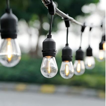 Zewnętrzny łańcuch dekoracyjny LED 20xE27/1W/230V 10 m IP65 czarny