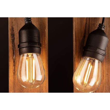Zewnętrzny łańcuch dekoracyjny LED 20xE27/1W/230V 10 m IP65 czarny
