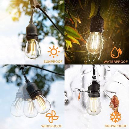 Zewnętrzny łańcuch dekoracyjny LED 20xE27/1W/230V 10 m IP65 czarny