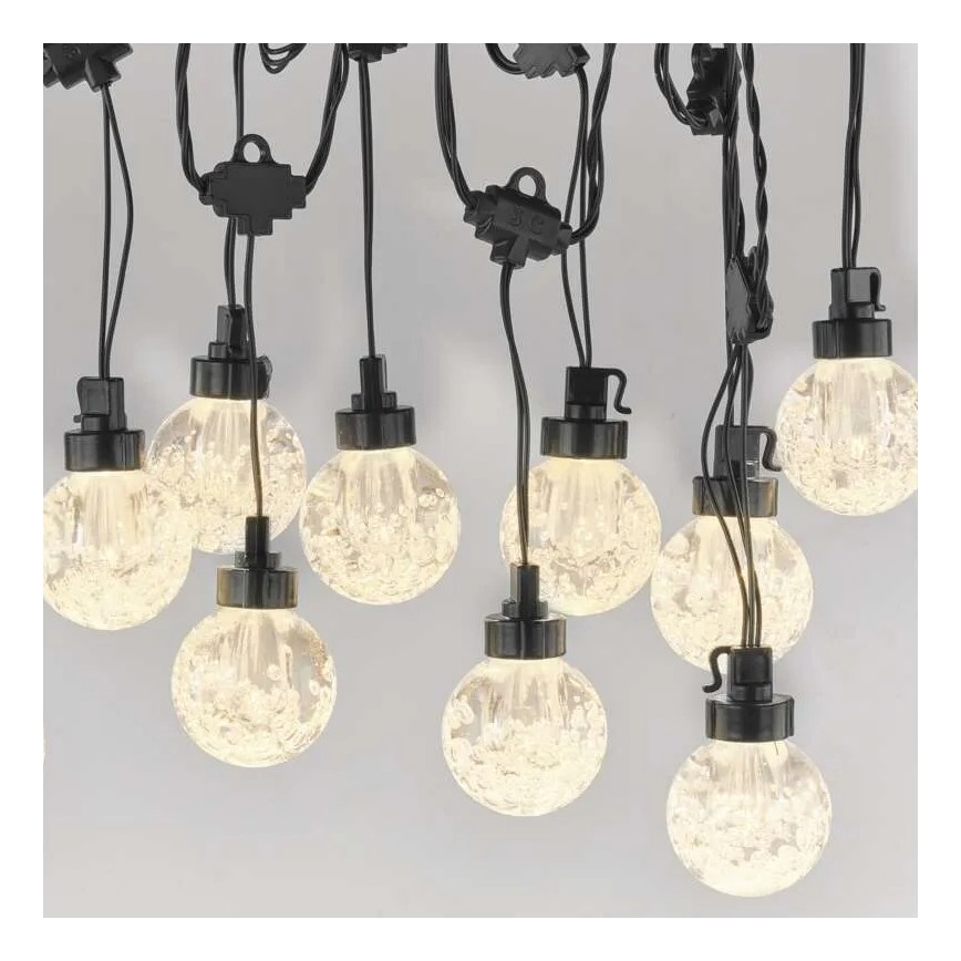 Zewnętrzny łańcuch dekoracyjny LED 20xLED/12,6m IP44 ciepła biel
