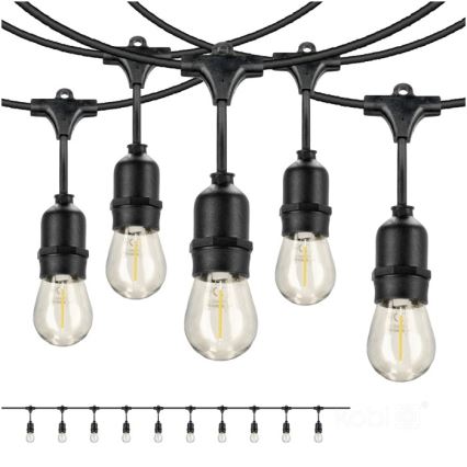 Zewnętrzny łańcuch dekoracyjny LED BAJA ST64 10xE27/1W/230V 10,9m IP44 ciepła biel