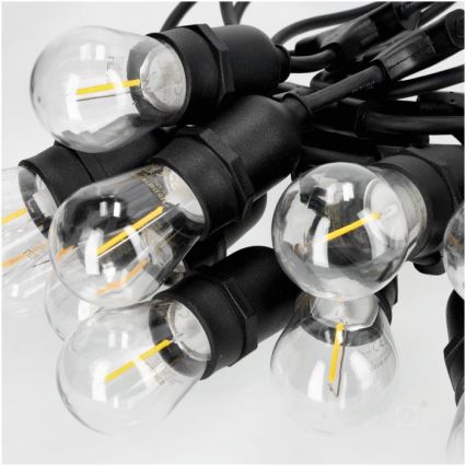 Zewnętrzny łańcuch dekoracyjny LED BAJA ST64 20xE27/1W/230V 20,9m IP44 ciepła biel