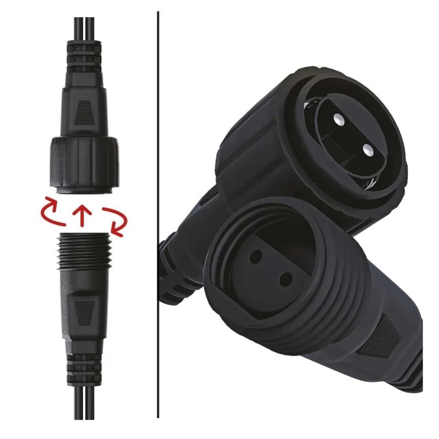 Zewnętrzny łańcuch LED 100xLED/10m IP44 zimna biel