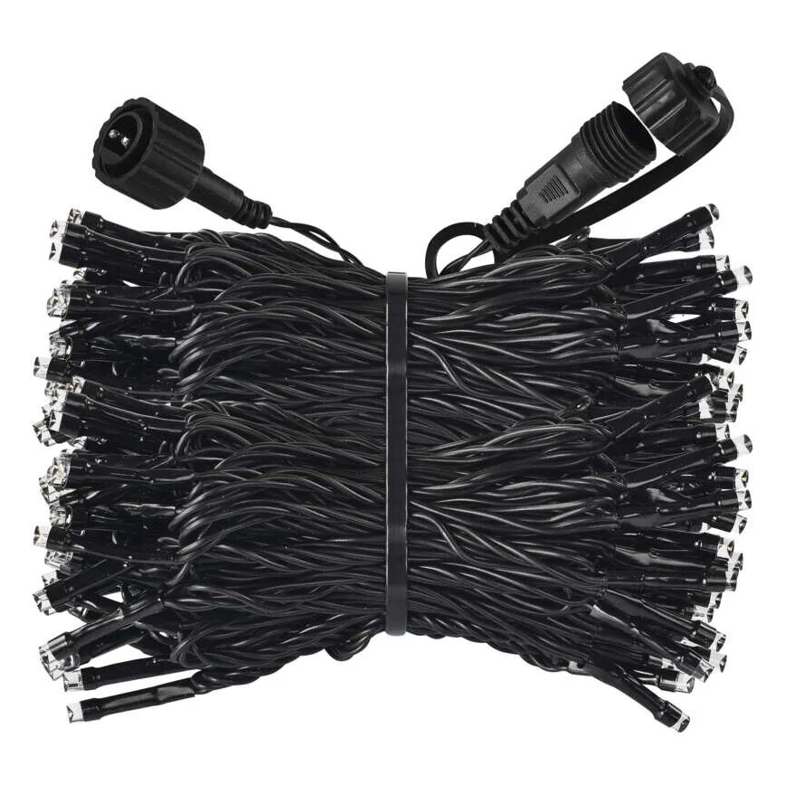 Zewnętrzny łańcuch LED 100xLED/10m IP44 zimna biel