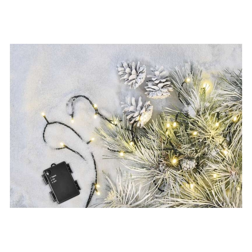 Zewnętrzny łańcuch LED 120xLED/3xAA 8,9 m IP44 ciepła biel