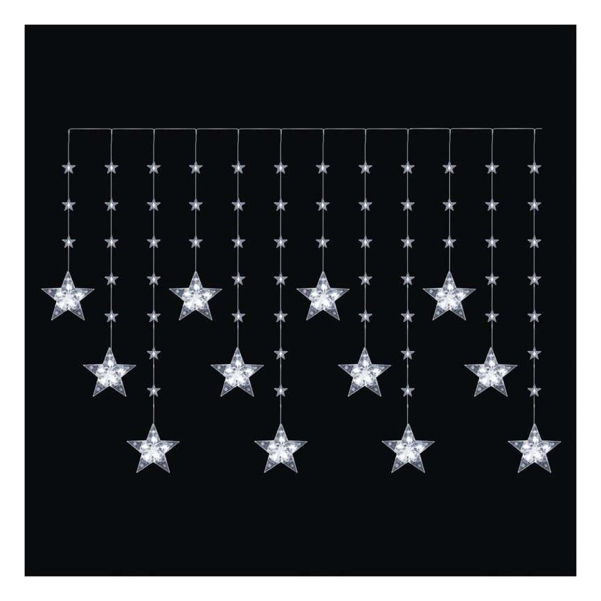 Zewnętrzny łańcuch LED 120xLED/8 funkcji 3xAA 1,7 m IP44 zimnobiały