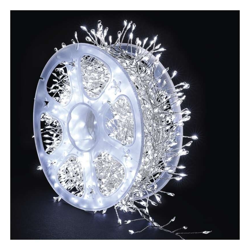 Zewnętrzny łańcuch LED 1920xLED/8 funkcji 19,2m IP44 zimna biel