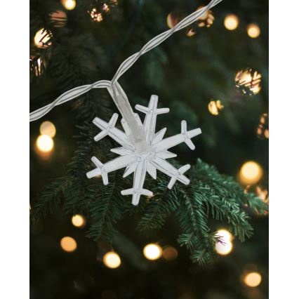 Zewnętrzny łańcuch LED 20xLED/2xAA 2,2 m IP44 ciepła biała śnieżynki