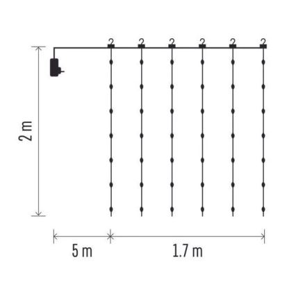 Zewnętrzny łańcuch LED 240xLED/8 funkcji 6,7 m IP44 ciepła biała