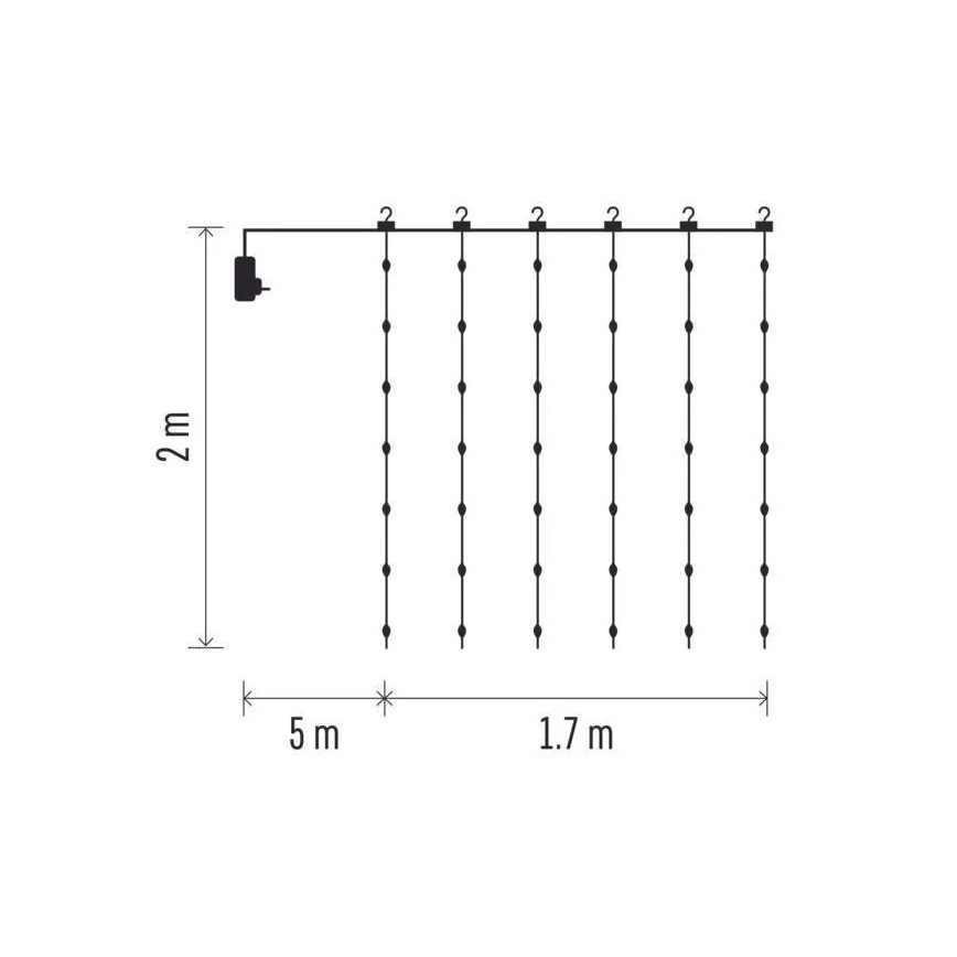 Zewnętrzny łańcuch LED 240xLED/8 funkcji 6,7 m IP44 ciepła biała