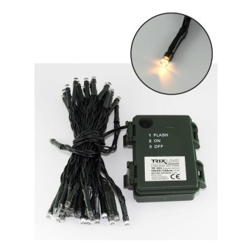 Zewnętrzny łańcuch LED 50xLED/2 funkcje 5,4m IP44 ciepłe białe światło