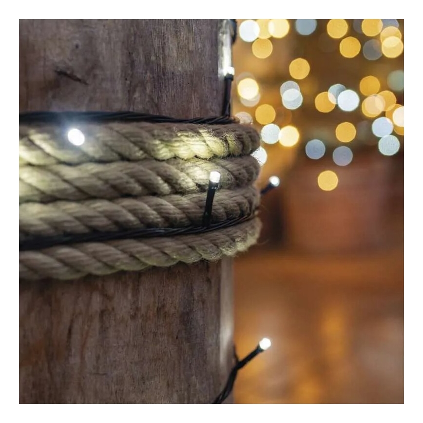 Zewnętrzny łańcuch LED 50xLED/5m IP44 zimna biel