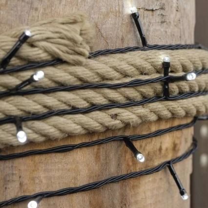 Zewnętrzny łańcuch LED 50xLED/5m IP44 zimna biel