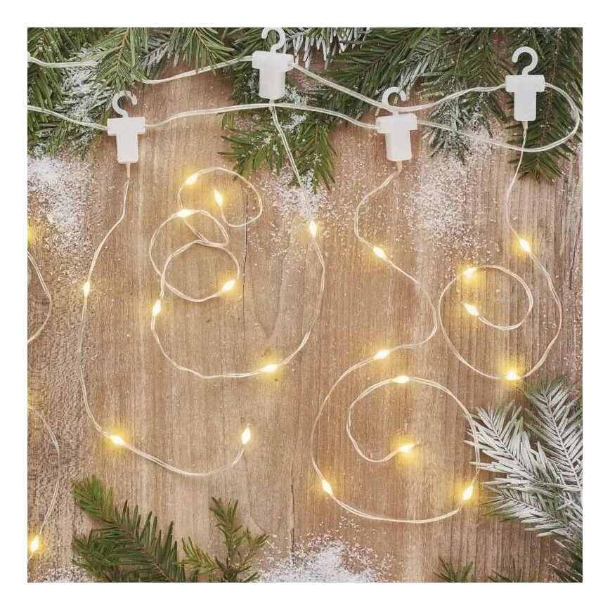 Zewnętrzny łańcuch LED 54xLED/8 funkcji 6,7x0,7m IP44 ciepła biel