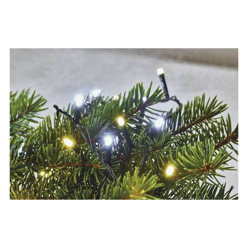 Zewnętrzny łańcuch LED 80xLED/2 funkcje 13m IP44 ciepła/zimna biała