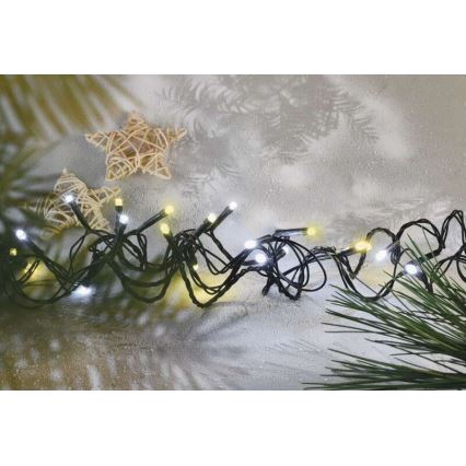 Zewnętrzny łańcuch LED 80xLED/2 funkcje 13m IP44 ciepła/zimna biała