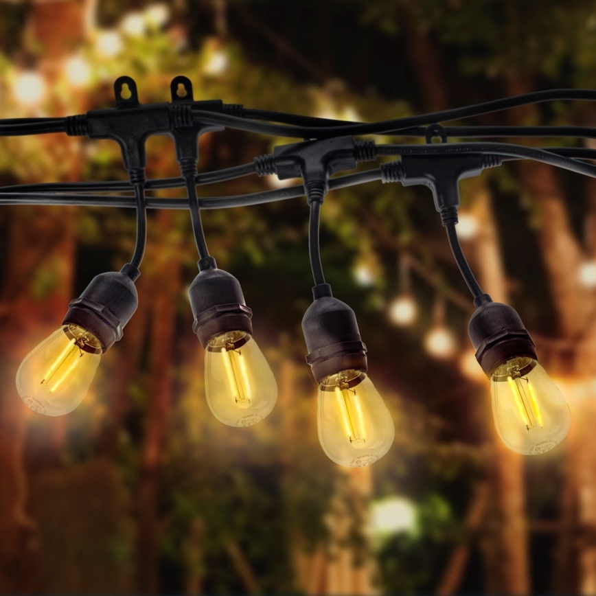 Zewnętrzny łańcuch ozdobny GIRLANDA 10xE27/15W/230V 10m IP44