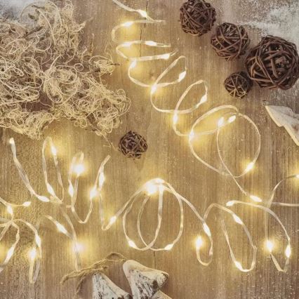 Zewnętrzny łańcuch świąteczny LED 120xLED/17m IP44 ciepła biała