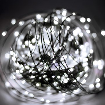 Zewnętrzny łańcuch świąteczny LED 1500 diod LED/230V 8 funkcji 153 m IP44 zimna biel + pilot zdalnego sterowania