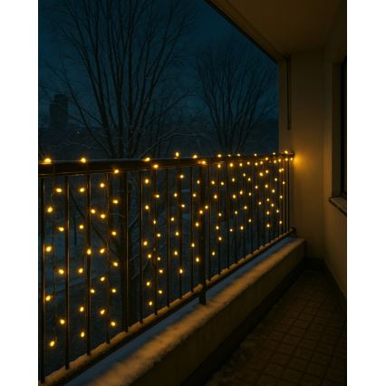 Zewnętrzny łańcuch świąteczny LED, 200 diod/230 V, 7,6 m, IP44, czarny
