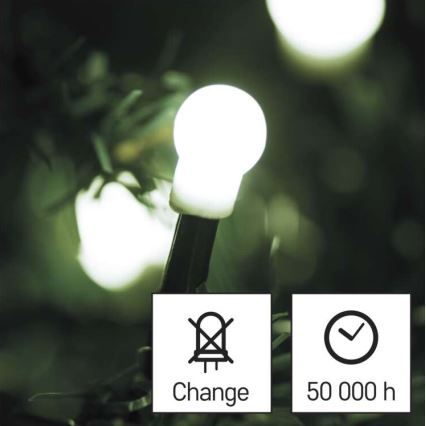 Zewnętrzny łańcuch świetlny 80 diod LED, 13 m, IP44, zimna biel