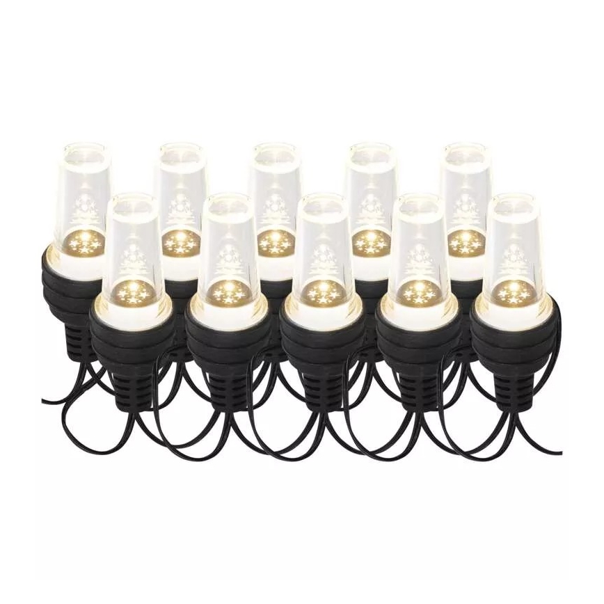 Zewnętrzny łańcuch świetlny LED, 10 diod, 9,5 m, IP44, zimna biel